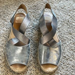 Kanna silver open toe espadrille sandal size 37